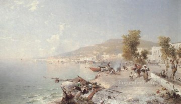  sul Pintura - Vietri Sul Mare mirando hacia el paisaje de Salerno Franz Richard Unterberger
